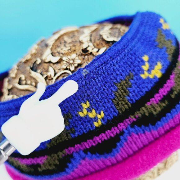 LL Bean Head Warmer Headband Wool Fleece Blue Purple Pink Nordic Fair Isle USA - Picture 7 of 11